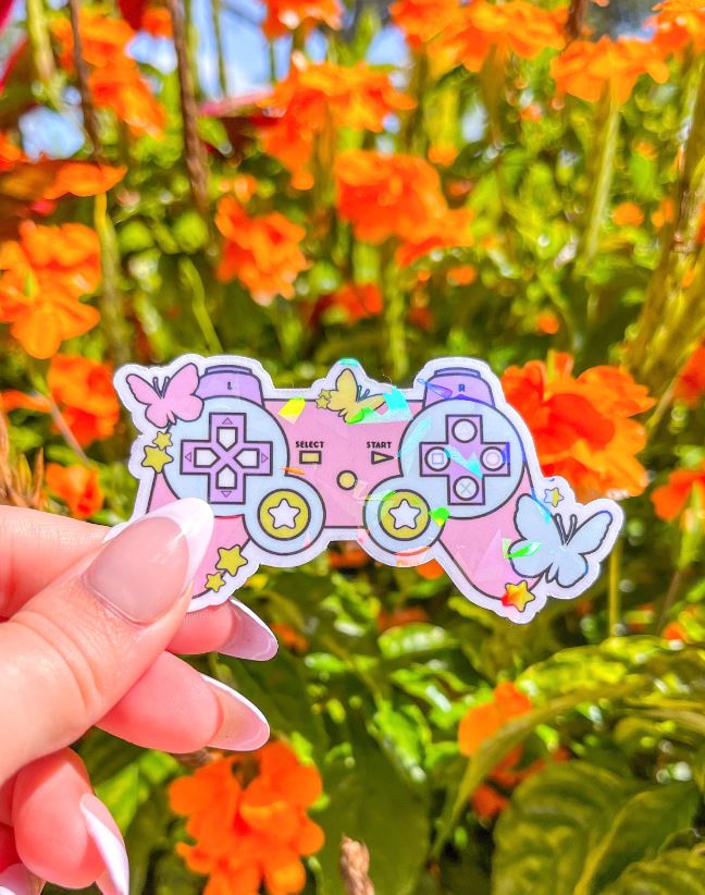 Gamer Girl Holographic Sticker Pack - 4 Piece Set