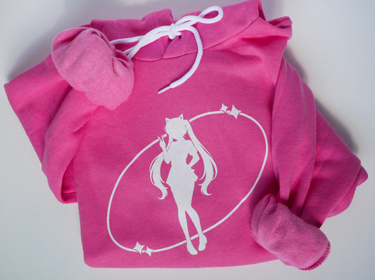 Glitter Anime Gamer Girl Hoodie – Pink and Purple Sweatshirt