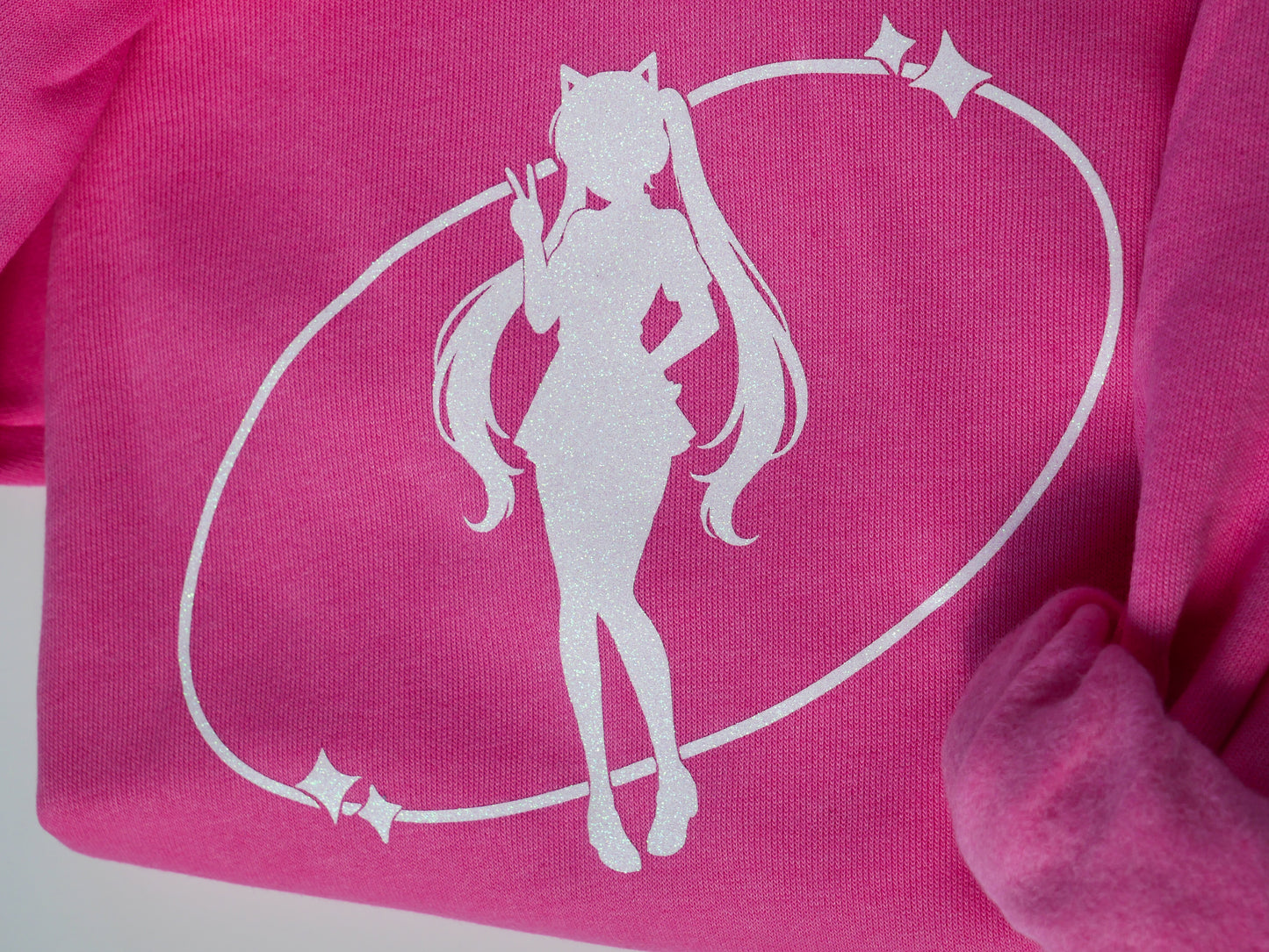 Glitter Anime Gamer Girl Hoodie – Pink and Purple Sweatshirt