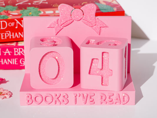 Personalized Book Tracker - Books Read This Year Pink Bookshelf Decor