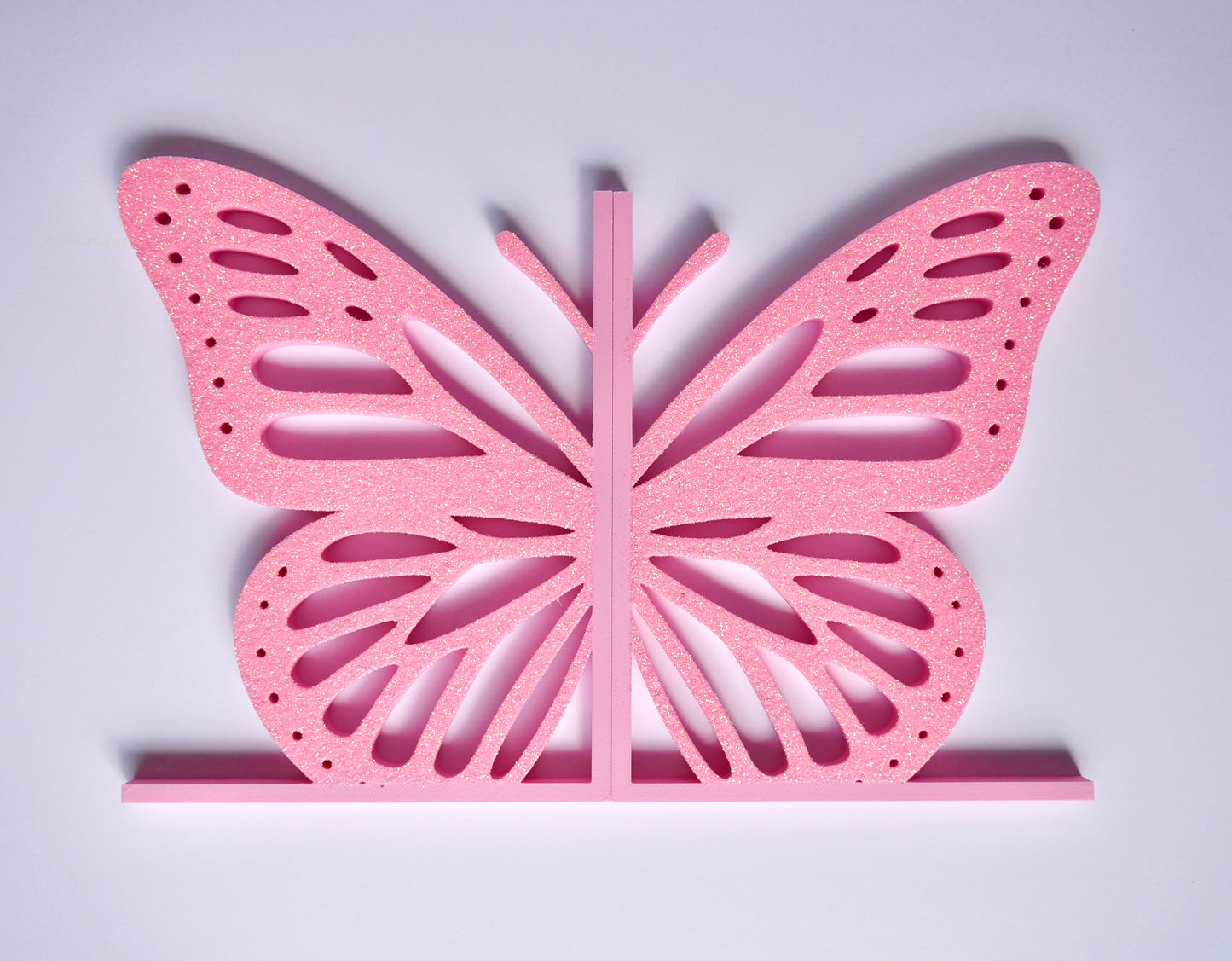 3D Printed Butterfly Bookends – Custom Colors, Glitter Finish, Interlocking Design for Bookshelf Décor