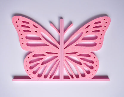 3D Printed Butterfly Bookends – Custom Colors, Glitter Finish, Interlocking Design for Bookshelf Décor