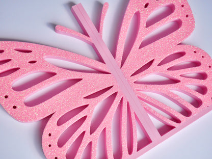 3D Printed Butterfly Bookends – Custom Colors, Glitter Finish, Interlocking Design for Bookshelf Décor