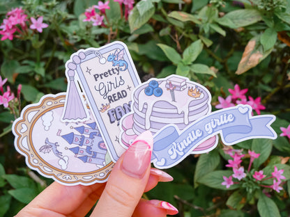 Fantasy Bookish Sticker Pack - Set of 4 Matte or Sparkly Stickers for Readers