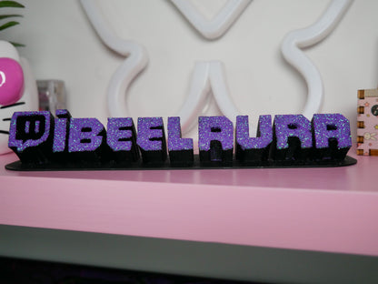 Custom 3D Printed Twitch Username Nameplate