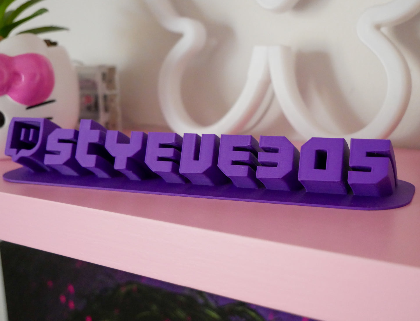Custom 3D Printed Twitch Username Nameplate