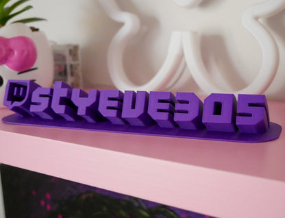 Custom 3D Printed Twitch Username Nameplate