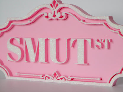 Custom Glitter Street Sign Shelf Decor – 3D Printed Bookshelf Sign